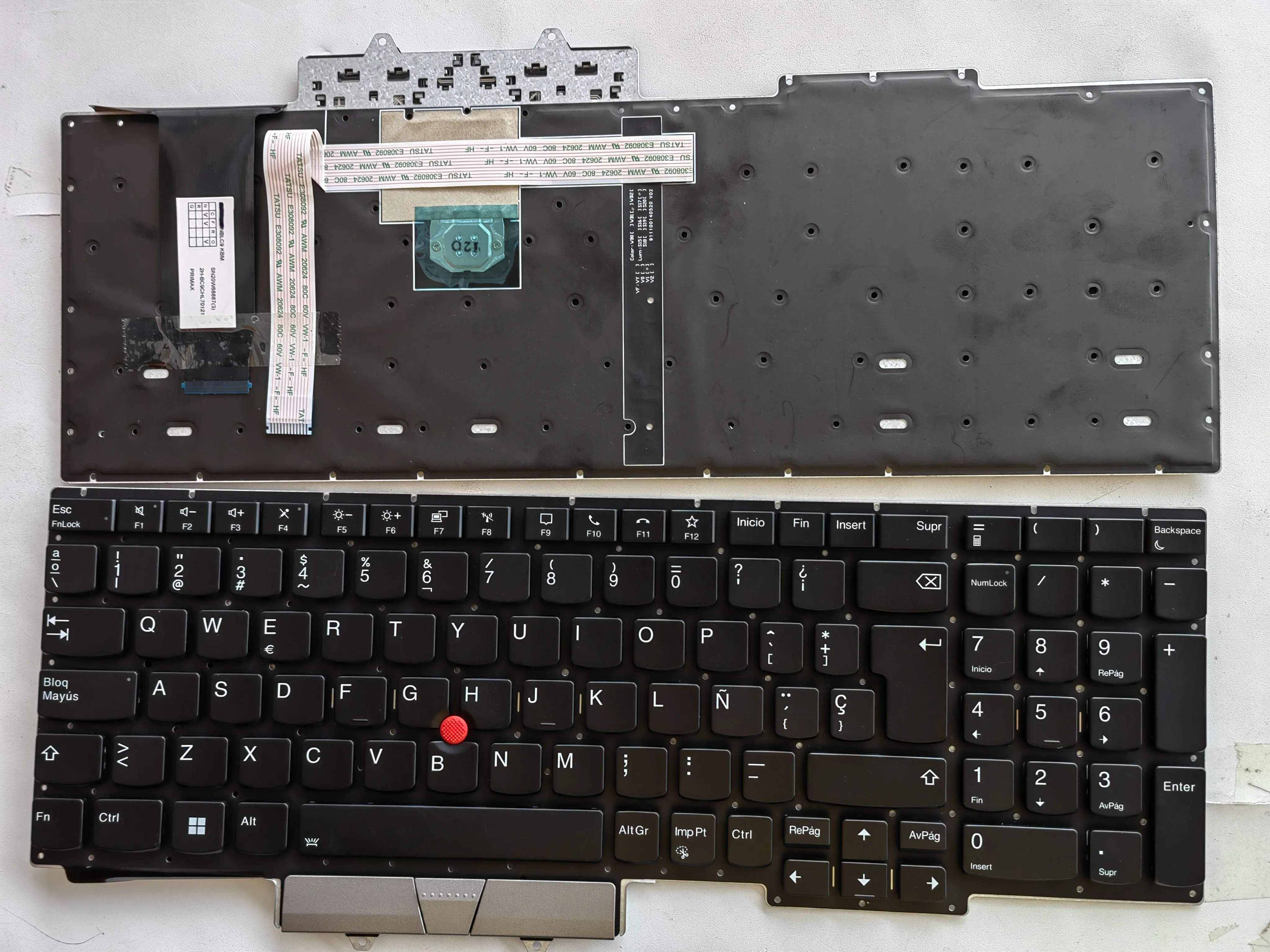 Picture of Laptop US keyboard forNew Replacement Keyboard Laptop For IBM E15 second generation/E15 GEN2 silver left and right buttons BLACK With Point Backlit (OEM) US US Layout
